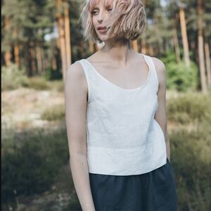 Linenfox Sleeveless Striped Top